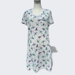 Soma Dragonfly Print Scoop Neck Sleepshirt Size S